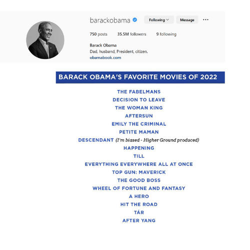 Barack Obama's Favorite Movies For 2022 And Fans Are Shocked