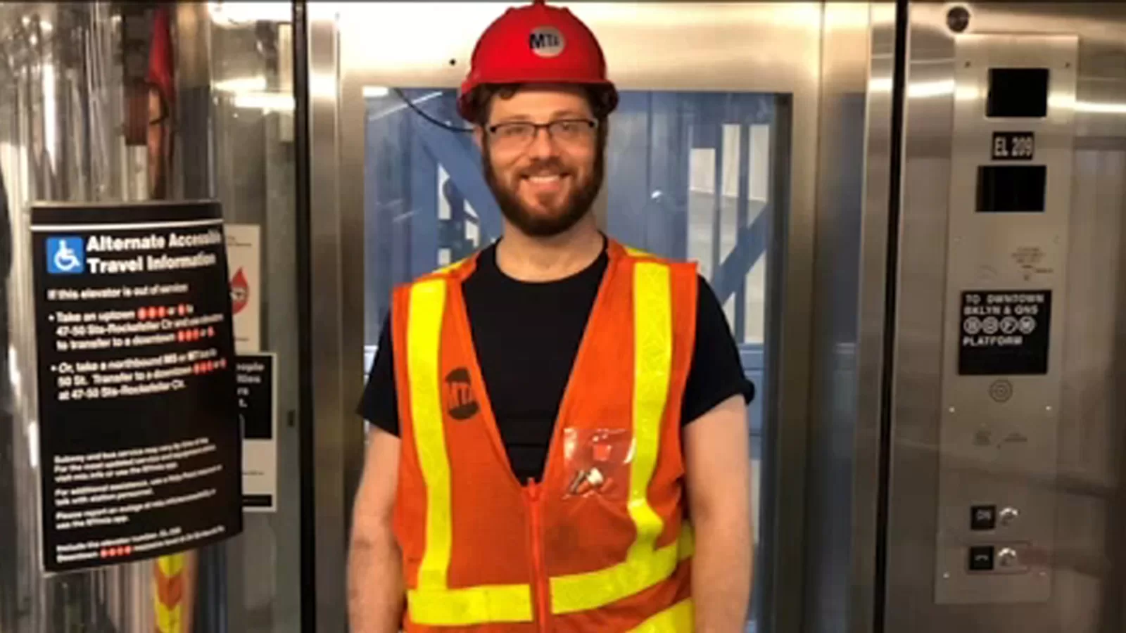 MTA Hero of the Week electrical helper Denis Ladyzhensky with New York City Transit